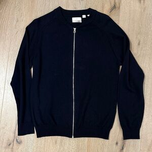 Gant Men's Navy Zip-Up Sweater Marino silk